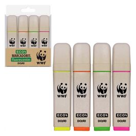 Marcador Fluorescente ECOLÓGICO. Caja de 4 uds. WWF