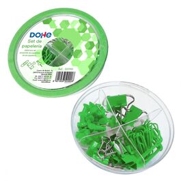 Combo OVNI Verde: Pinzas, Clips y Push Pins