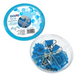 Combo OVNI Azul: Pinzas, Clips y Push Pins