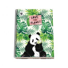 BLOCK A4 TAPA DURA. DISEÑO WWF Save the Planet FSC  Tapa forrada- interior 5 mm