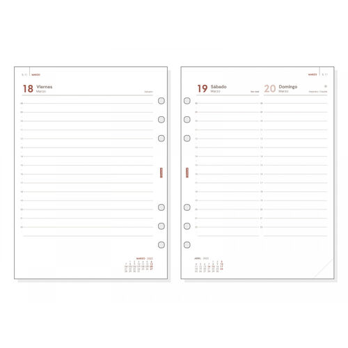 RECAMBIO DE AGENDA FINOCAM R1098 DIA PAGINA ANUAL OPEN 2022