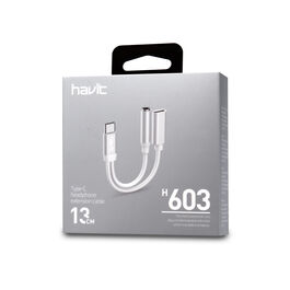 Adaptador HAVIT Tipo C a Jack H y Tipo C H de carga H603
