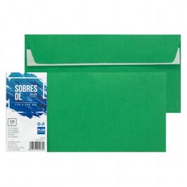 Sobre DL Plus Office 110mmx220mm 120g Verde 20ud.