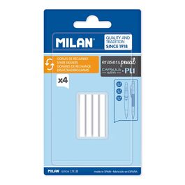 MILAN Blíster 4 gomas de recambio portaminas CAPSULE Slim y PL1