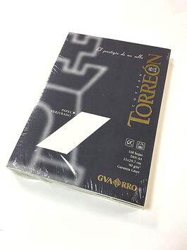 PAPEL VERJURADO A4 TORREON 90g 100 HOJAS BLANCO NATURAL
